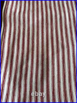 TWO (2) RH Pottery Barn French Country Red Ticking Stripe Panel Curtain Long