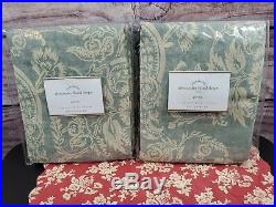 TWO Pottery Barn ALESSANDRA FLORAL Blackout Curtains Drapes 50x84 Pole Top