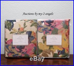 TWO Pottery Barn CHARLOTTE Floral Drapes Curtains Panels 50x108 NEW COLORFUL