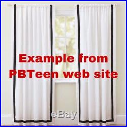 TWO Pottery Barn PB Teen Suite Ribbon Blackout Curtain Drapes, 52 x 96, Green