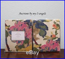 TWO RARE Pottery Barn CHARLOTTE Floral Drapes Curtains Panels 50x96 NEW COLORFUL