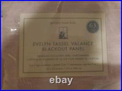 Three Evelyn Tassle Valance Blackout Panel Light Pink 63 Inches