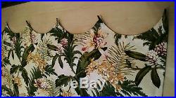 Tropical Floral Botanical Curtains Barkcloth Fabric Pottery Barn Style 75x82L