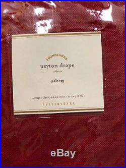 Two Pottery barn red peyton curtains, NWT 50x84