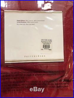 Two Pottery barn red peyton curtains, NWT 50x84