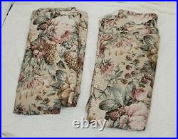 Vintage Pottery Barn Curtains 2 Panel Floral Lined Cotton Blend 43.5 x 84