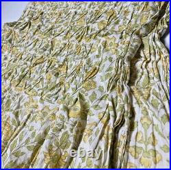 Vintage & Rare Pottery Barn Smocked Curtains 84 Discontinued Floral Yellow Green