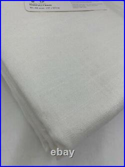 X Pottery Barn Emery Linen Cotton Lined Curtain Drape White 50x84 Set of 4 6774E